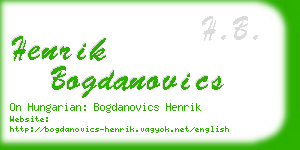 henrik bogdanovics business card